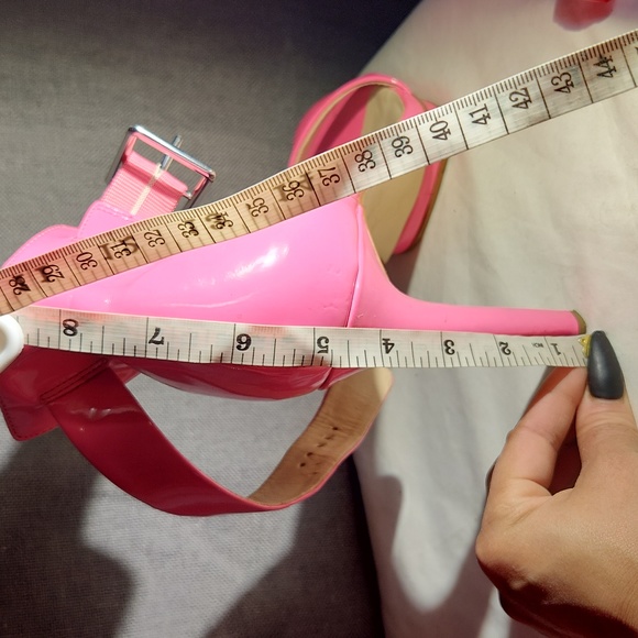 Calvin Klein Vivian Hot Pink Ankle Strap Sandal Heels Size 11 - Picture 12 of 13